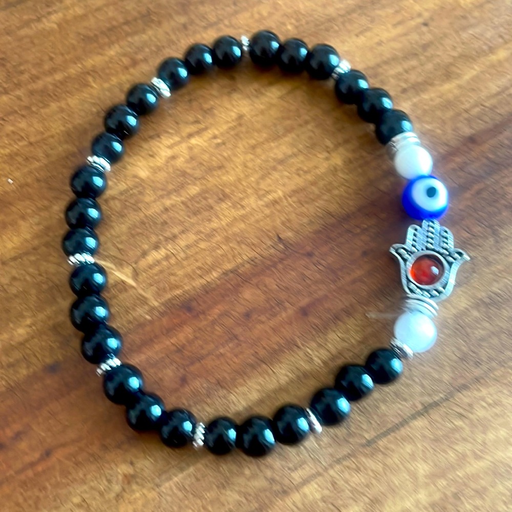 Onix bracelet hamsahand and evil eyes